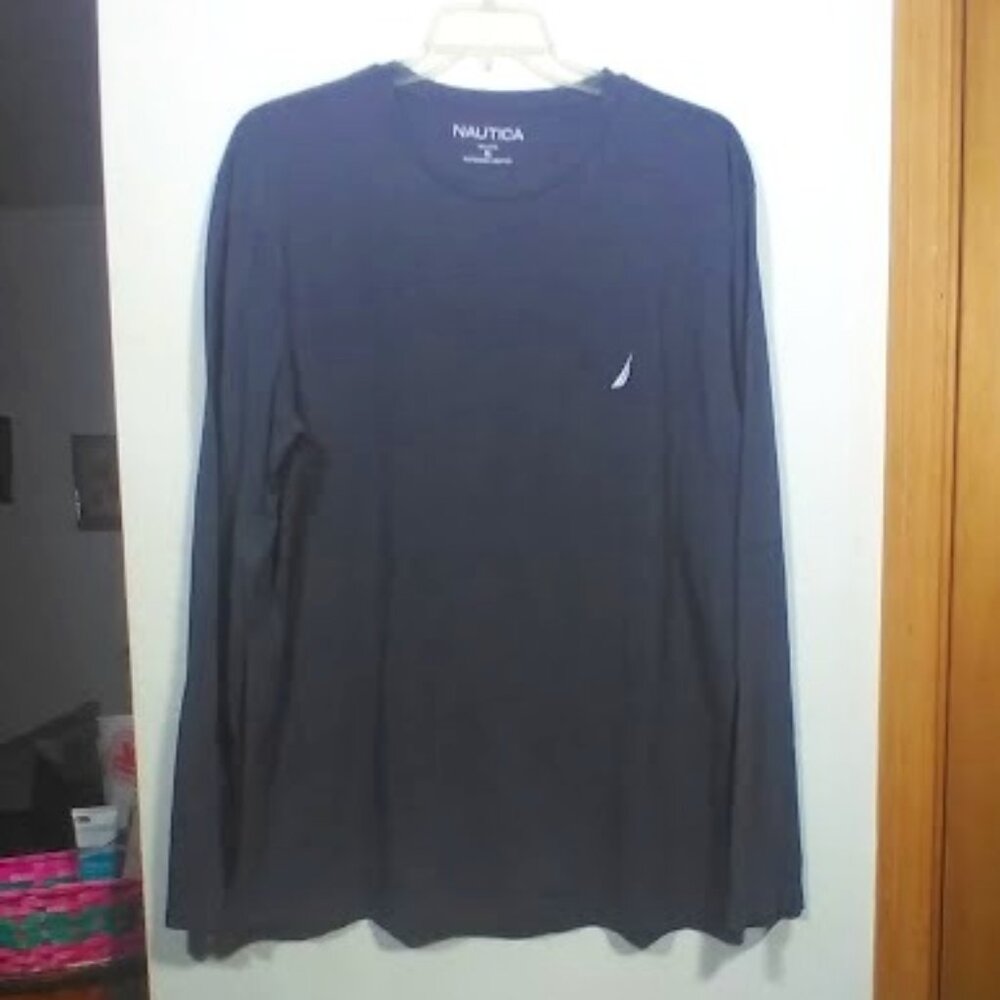 NWOT Nautica Men’s Size XL Heather Gray Long-Sleeve Shirt - Picture 3 of 9